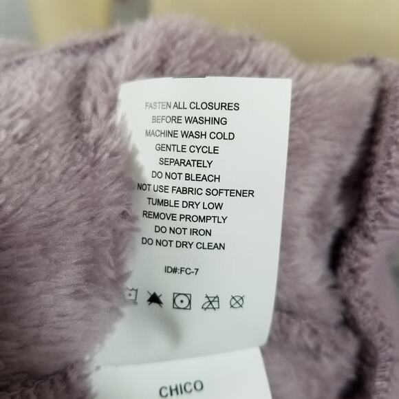 FREE COUNTRY Hoodie Jacket LAVENDER Soft Plush zip up Size Small - Picture 6 of 9